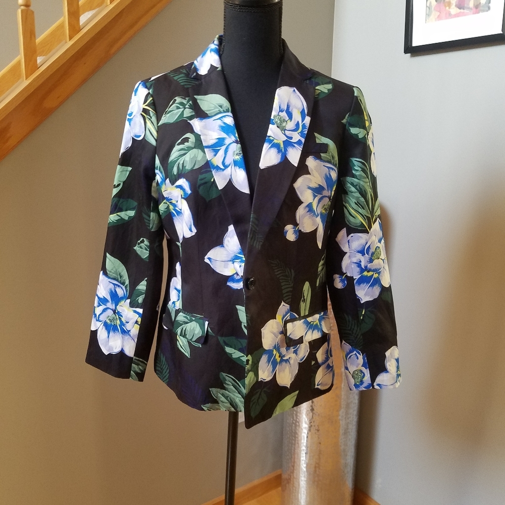 Banana Republic Black/Floral Blazer